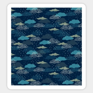 Dark Rainy Day Pattern Design Sticker